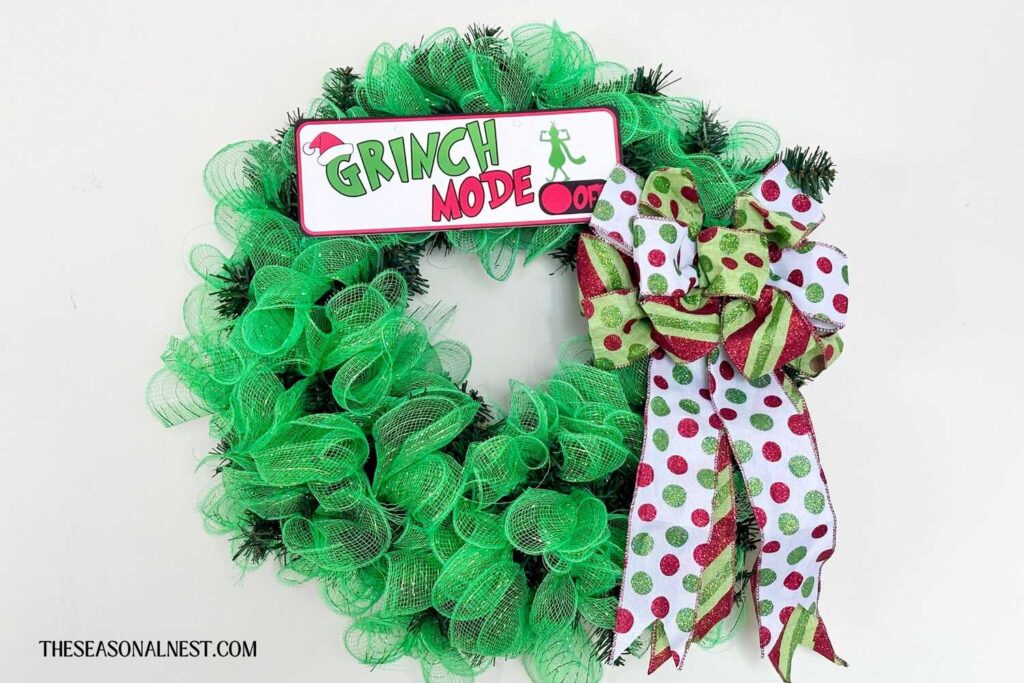 DIY Christmas Deco Mesh Grinch Wreath