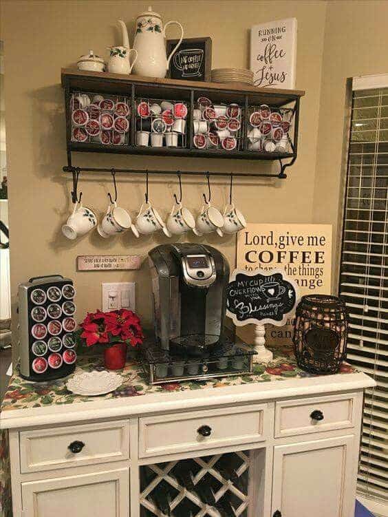 DIY vintage home coffee bar station