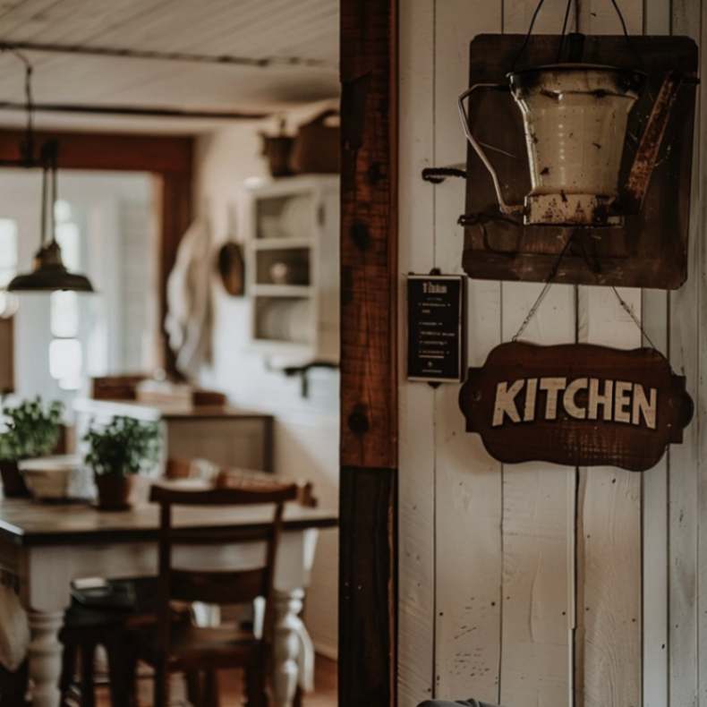 Rustic KITCHEN sign on a Farmhouse kitchen