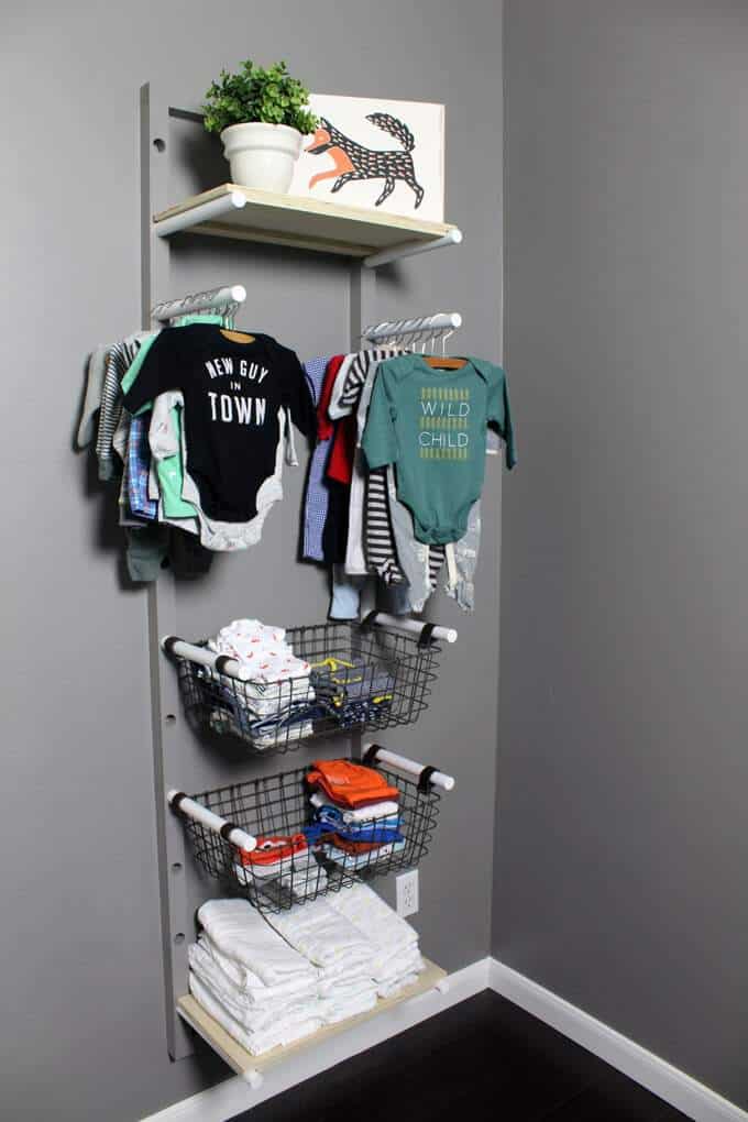 DIY baby clothes rack