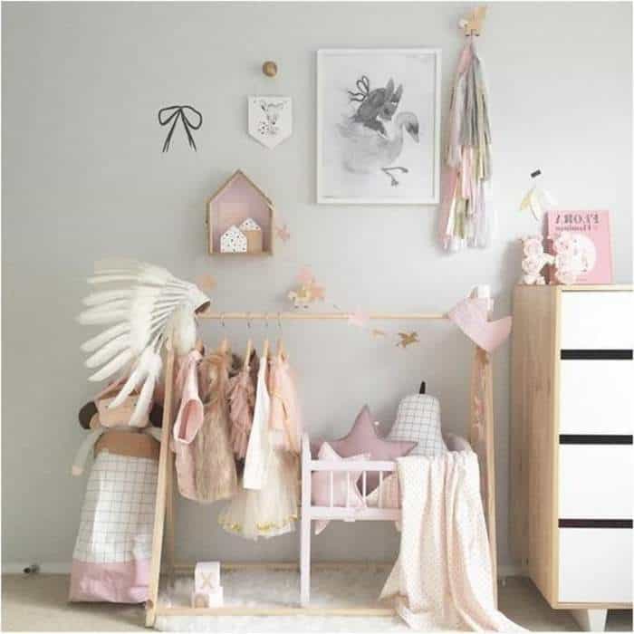 Adorable baby nursery with baby items