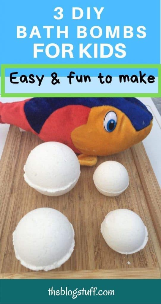 DIY bath bombs for kids with grapefruit essential oil.