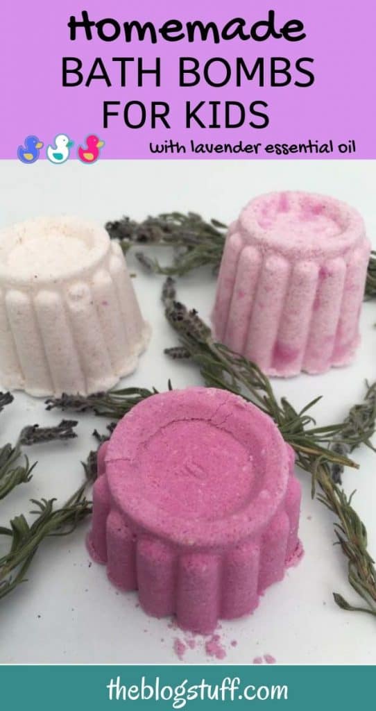 DIY bath bombs for kids with lavender essential oil