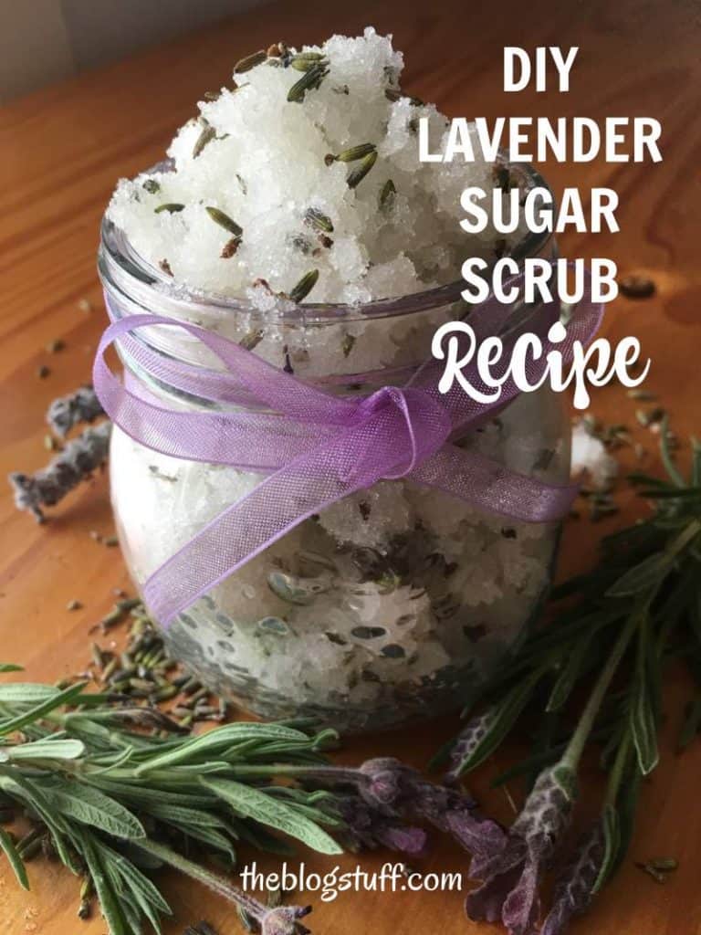 DIY lavender sugar scrub in a jar