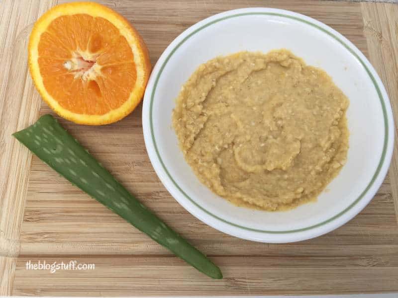 DIY skin mask for pore tightening with aloe vera