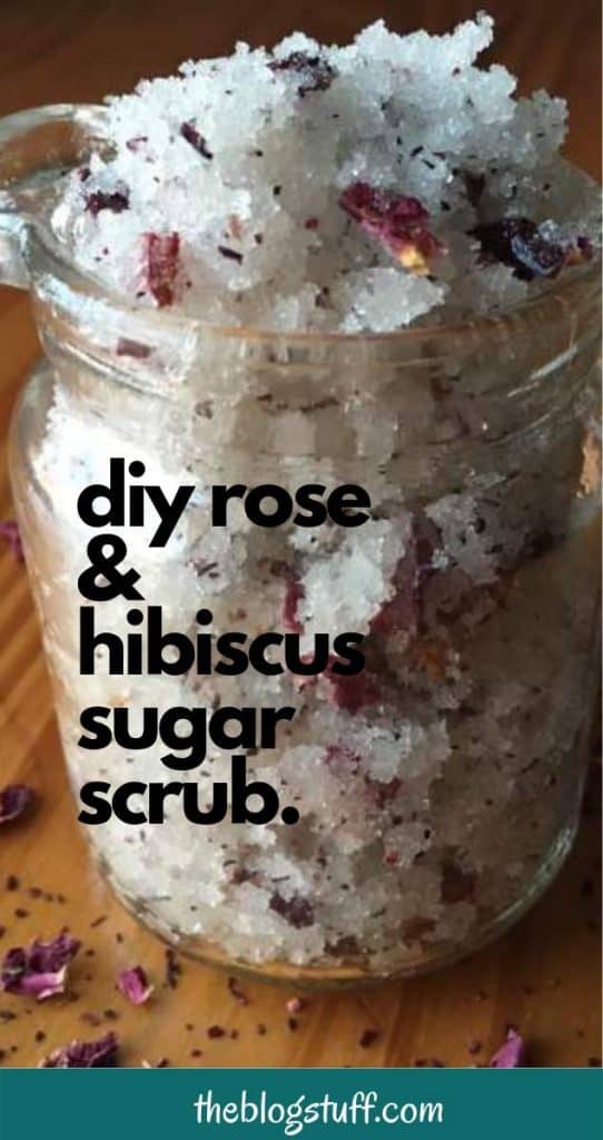 Homemade rose scented body scrub