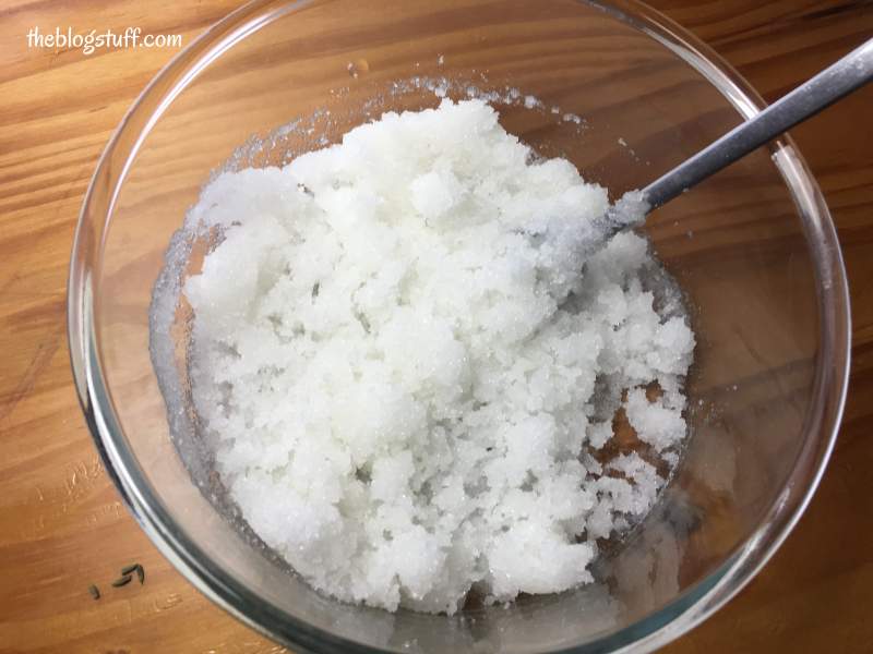 Combining lavender scrub ingredients