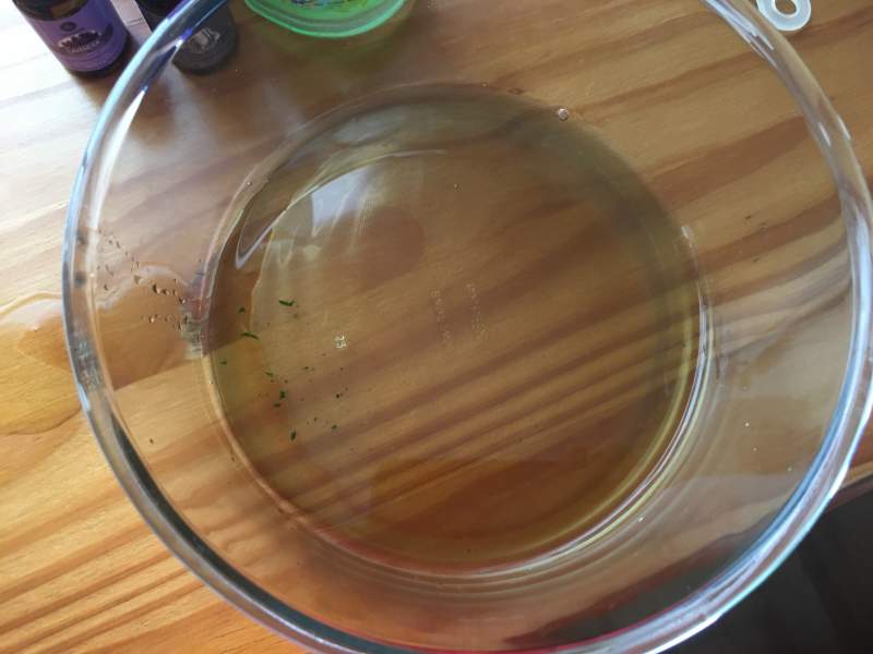 Mixing nettle water with Castile soap