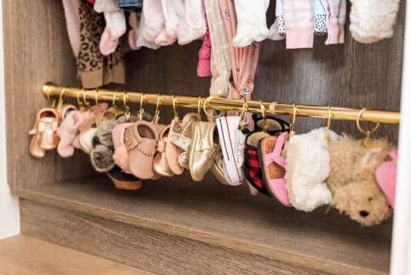 Baby shoes organization in closet