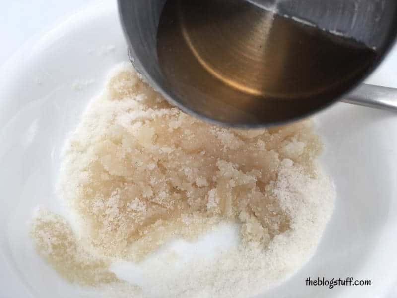 Adding glycerin and rosewater to the rice mixture