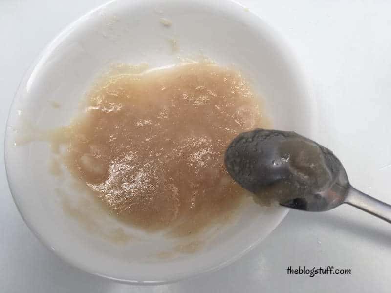 Homemade rice scrub in a bowl