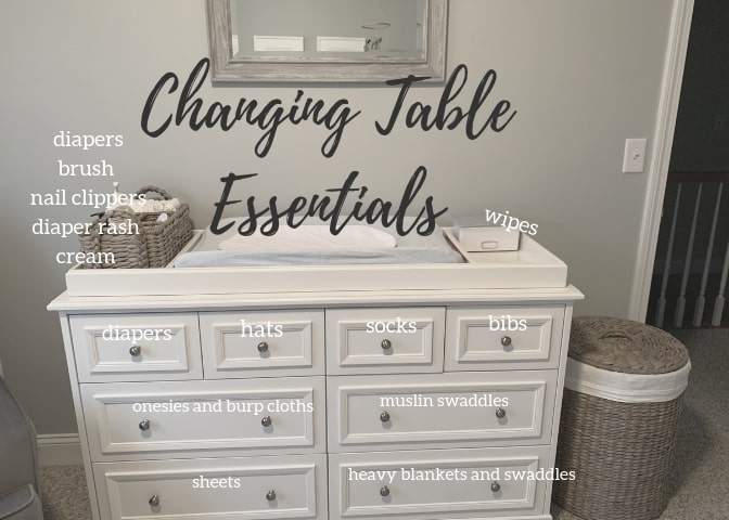 Baby changing table with storage 