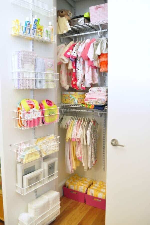 Door baby closet organization and storage 