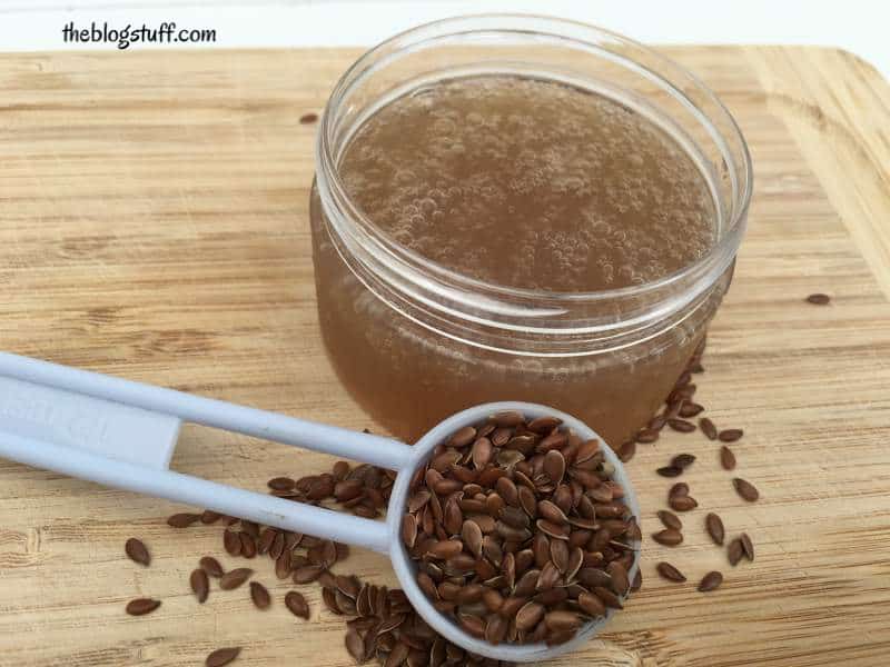 Ready DIY flaxseed gel in a container