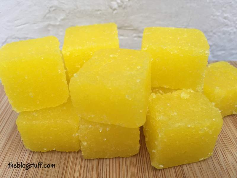 Diy sugar scrub cubes with lemon essential oil