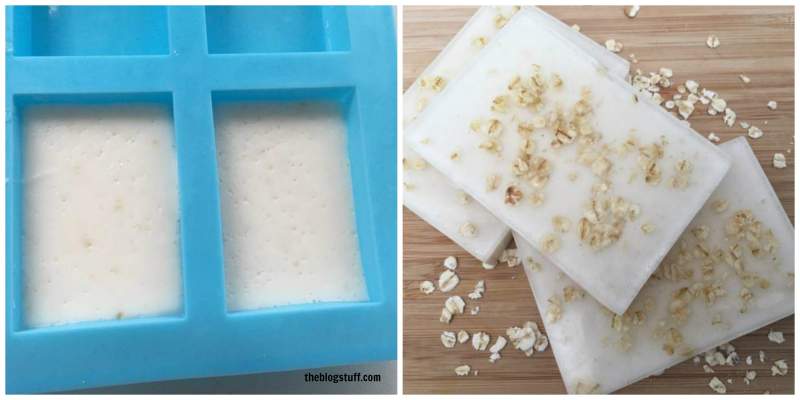 Place the soap in molds and unmold