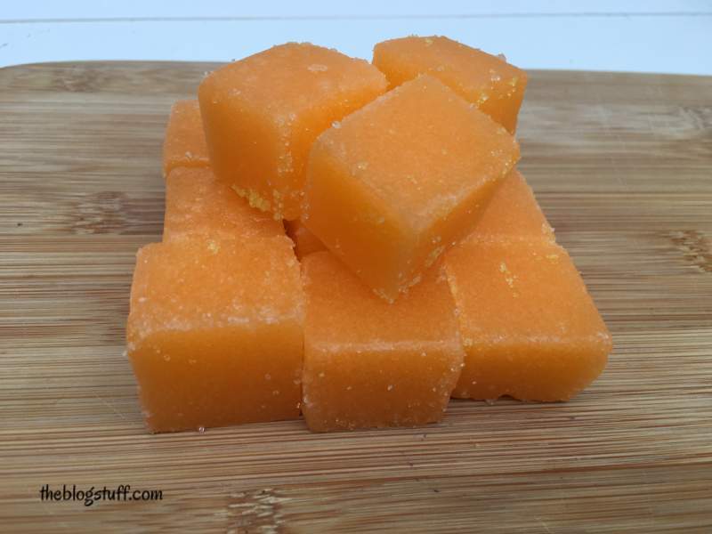 Diy sugar scrub cubes with orange essential oil