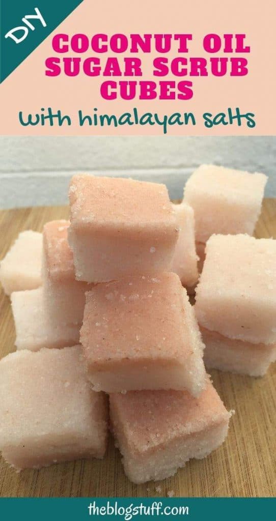 Homemade coconut oil sugar scrub cubes