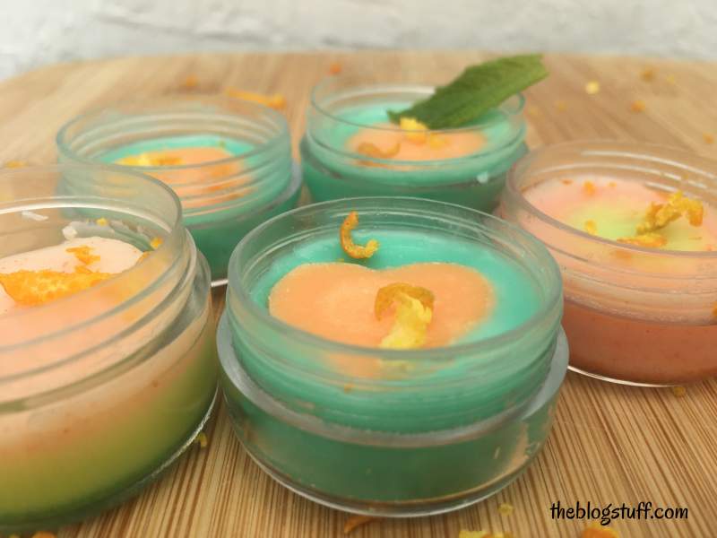 DIY mint and orange lip balms