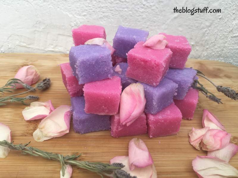 DIY sugar scrub cubes no soap