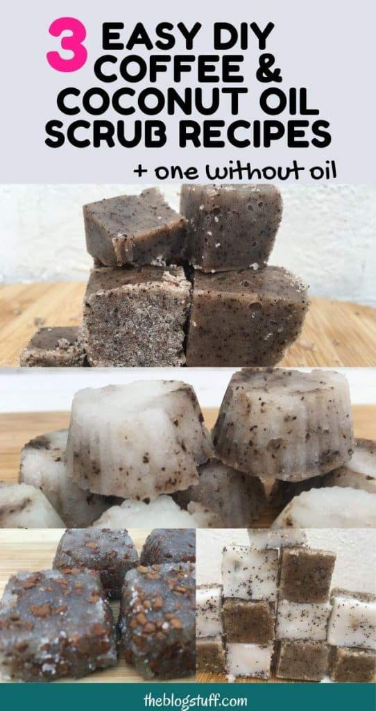 DIY coffee and coconut oil scrub cubes