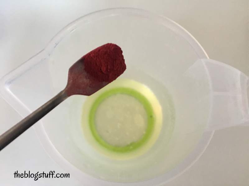 Adding beetroot powder 