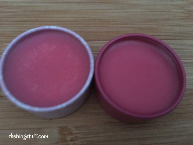 Pink lip balm in containers