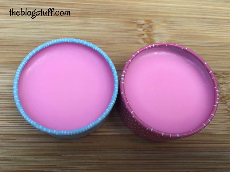 DIY pink lip balm in containers