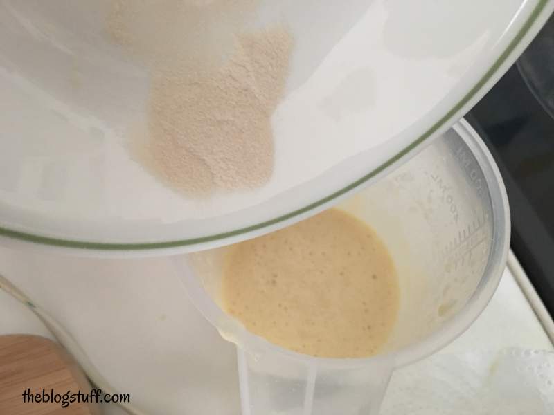 Adding gum Arabic into the Shea butter mixture