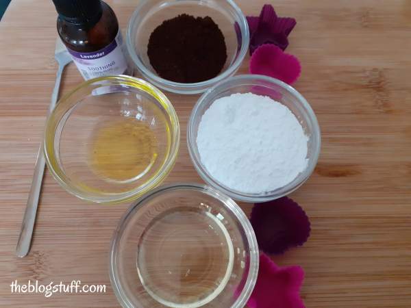 Homemade coffee scrub ingredients