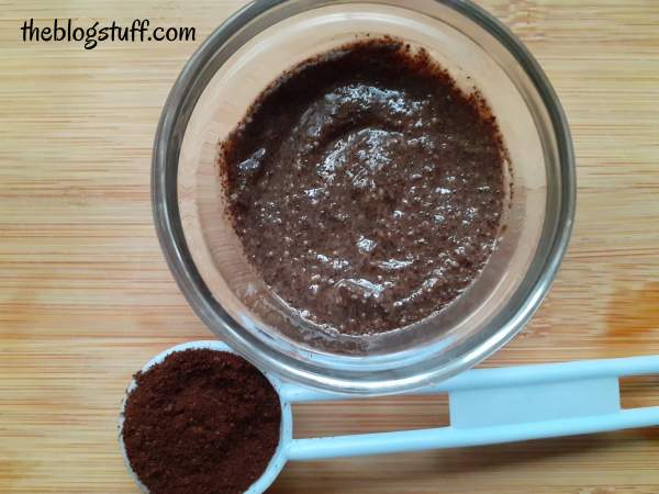 Diy coffee face scrub in a small bowl