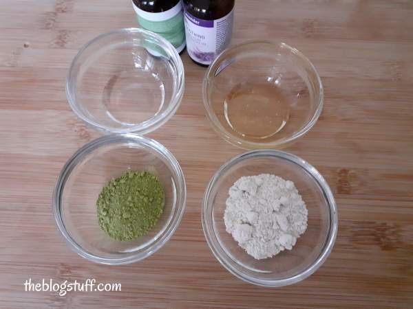 Homemade matcha facial mask ingredients