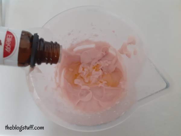 Adding essential oil to the mixture