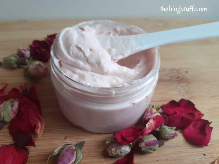 Homemade e rose water face cream