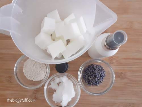 DIY lavender soap ingredients