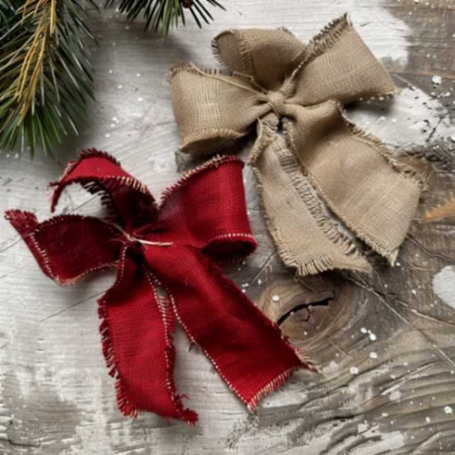 Frayed Christmas ribbons