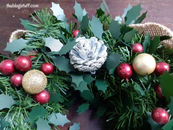 attach ornaments to wreath