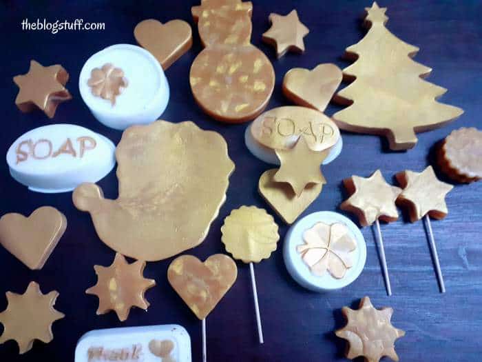 diy christmas soap mica gold