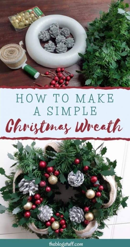 Homemade rustic Christmas wreath