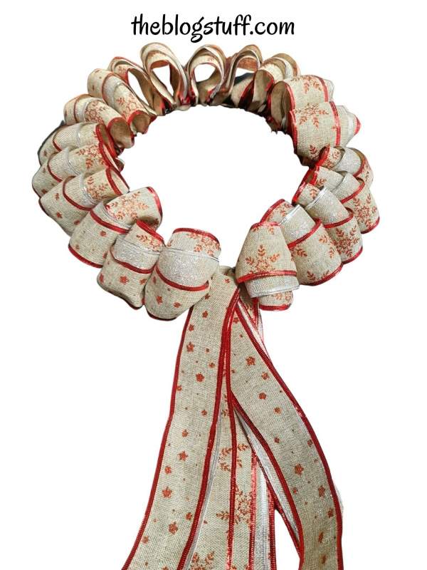 Ribbon Farmhouse Christmas wreath