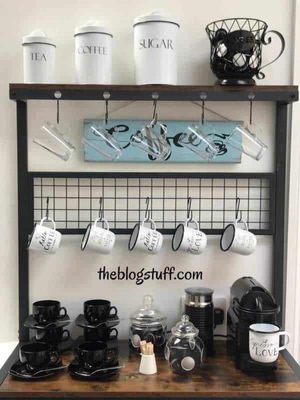 DIY kitchen coffee station for small spaces