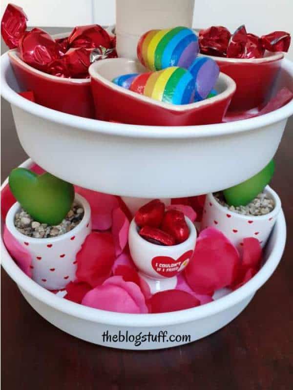 St Valentines day tiered tray decor