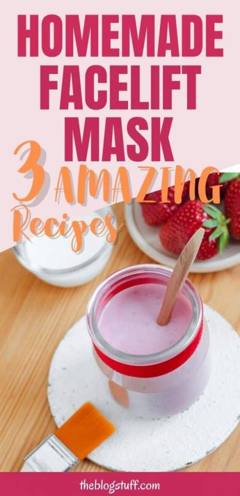 Homemade face mask with strawberries and milk