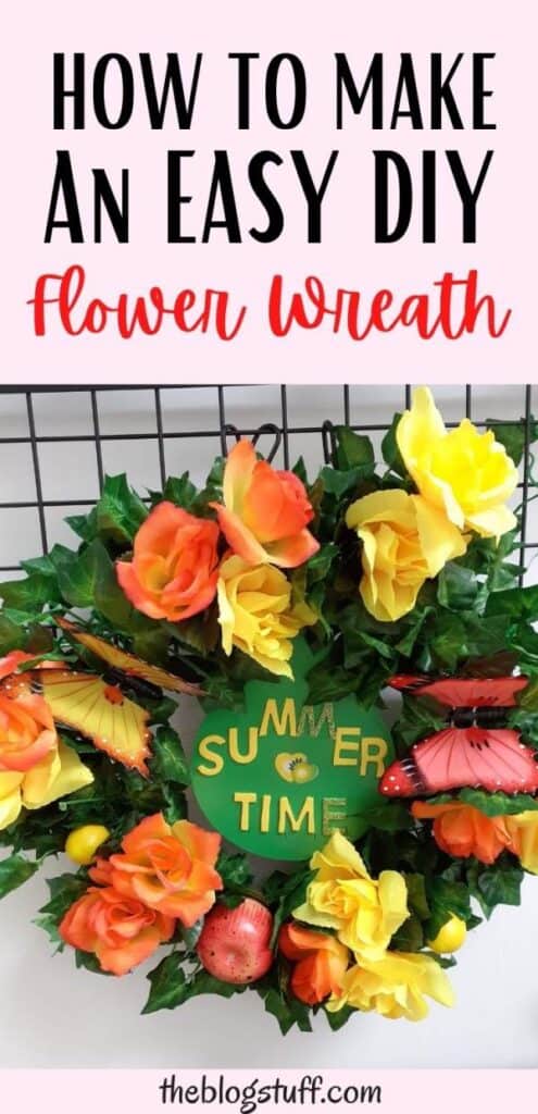 How to make a DIY flower wreath for summer with yellow and orange flowers