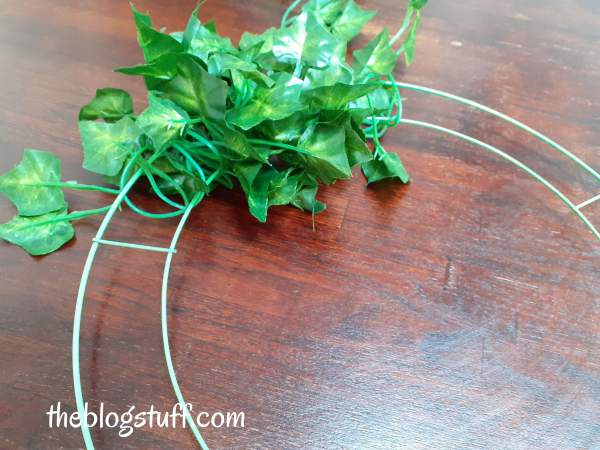 Greenery around a metal hoop