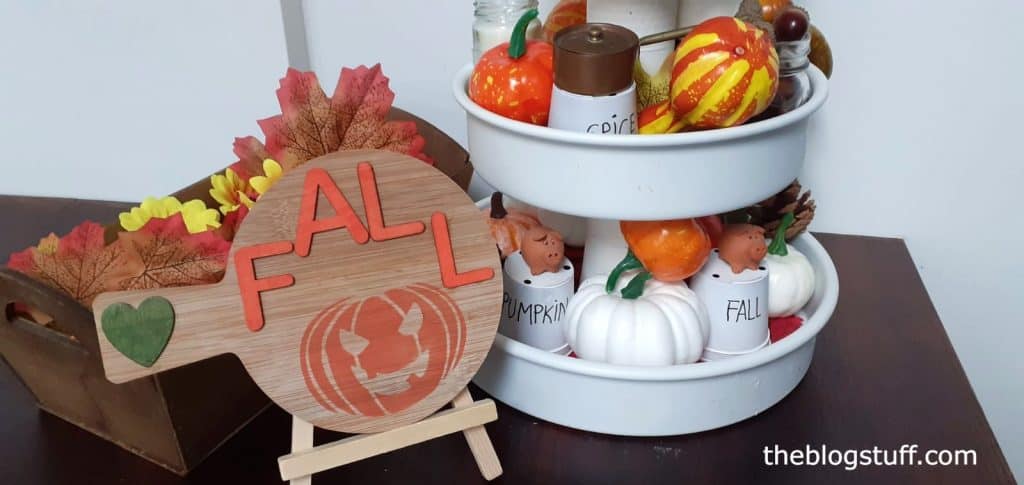 How to decorate a tiered tray for fall