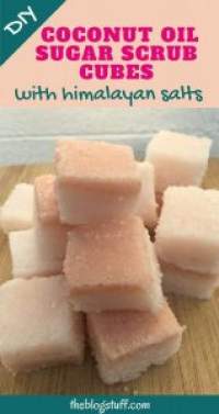 homemade coconut oil sugar scrub cubes