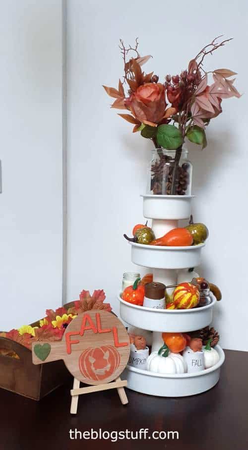 Fall tiered tray decor