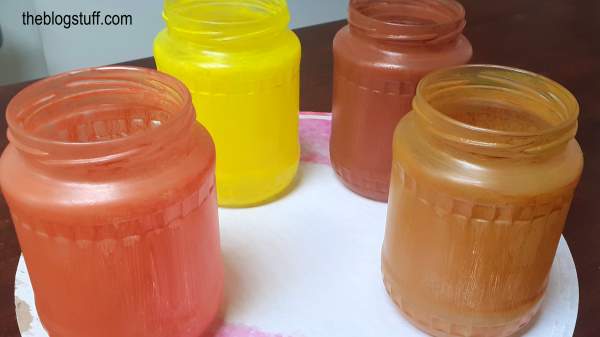 hand painting mason jars second layer