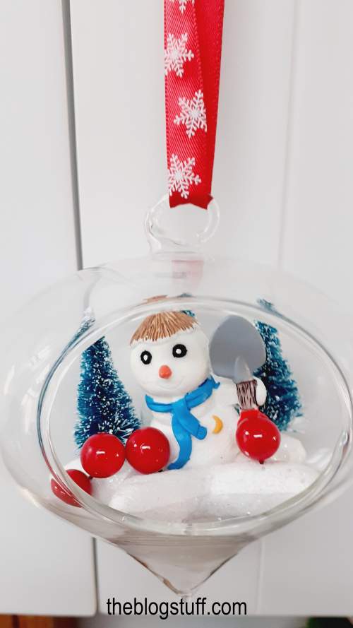 Miniature Snow Man Bauble Decor